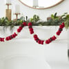 XL Hand Felted Wool Garland, Maroon/Red - Garlands - 4