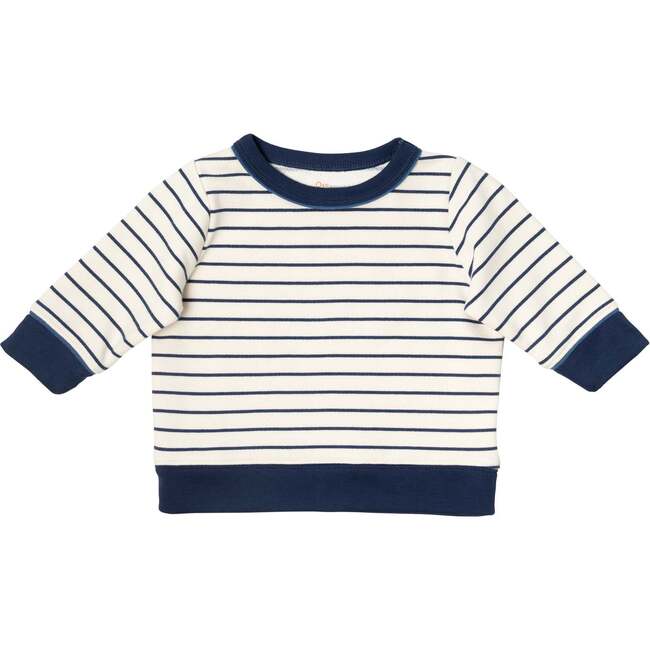 Remy Baby Sweatshirt, Navy French Stripe