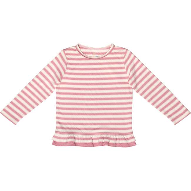 Edwina T-Shirt, Rose Rugby Stripe