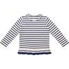 Edwina T-Shirt, Navy Stripe - T-Shirts - 1 - thumbnail