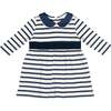 Marie Clare Baby Dress, Navy Stripe - Dresses - 1 - thumbnail