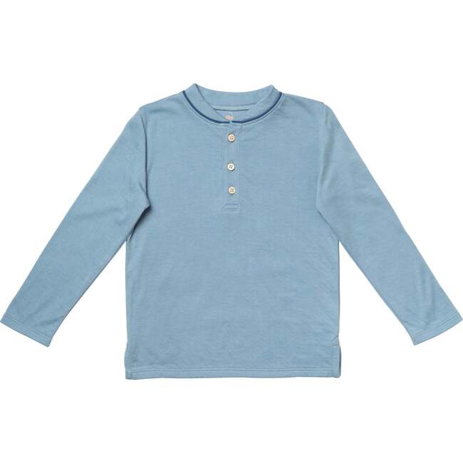 Henley T-Shirt, Dusty Blue