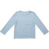 Edward T-Shirt, Dusty Blue Fine Stripe - T-Shirts - 1 - thumbnail
