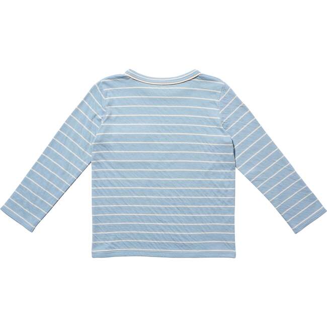 Edward T-Shirt, Dusty Blue Fine Stripe - T-Shirts - 2
