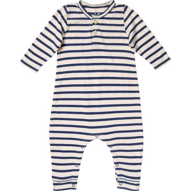 Campbell Romper, Navy Stripe