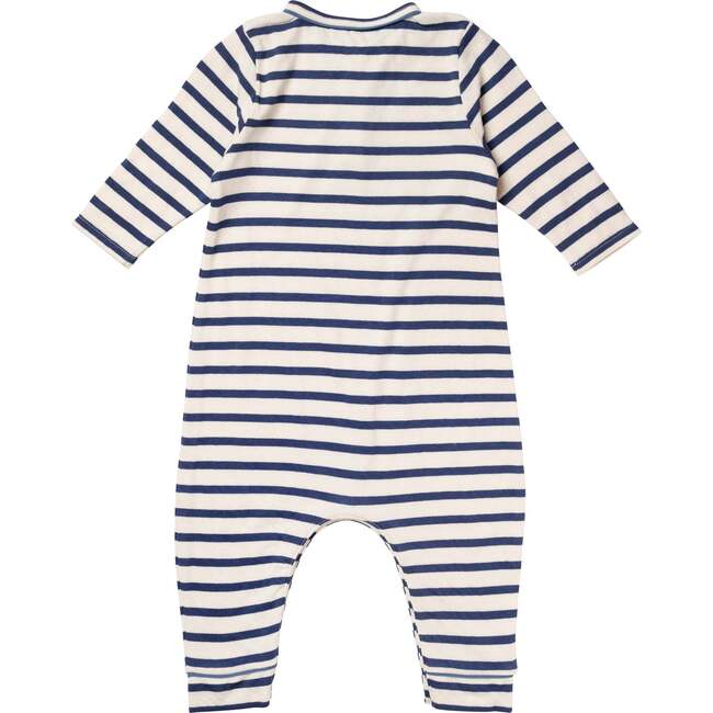 Campbell Romper, Navy Stripe - Rompers - 2