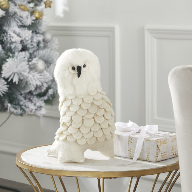 Handmade Wool Christmas Tree Topper, Snowy Owl - Tree Toppers - 3