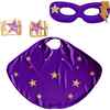 Superhero Star Cape + Mask + Cuffs Set, Purple - Costumes - 1 - thumbnail