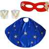 Superhero Star Cape + Mask + Cuffs Set, Blue - Costumes - 1 - thumbnail