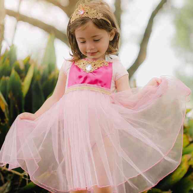 Princess Apron Dress Set, Dark Pink - Costumes - 3