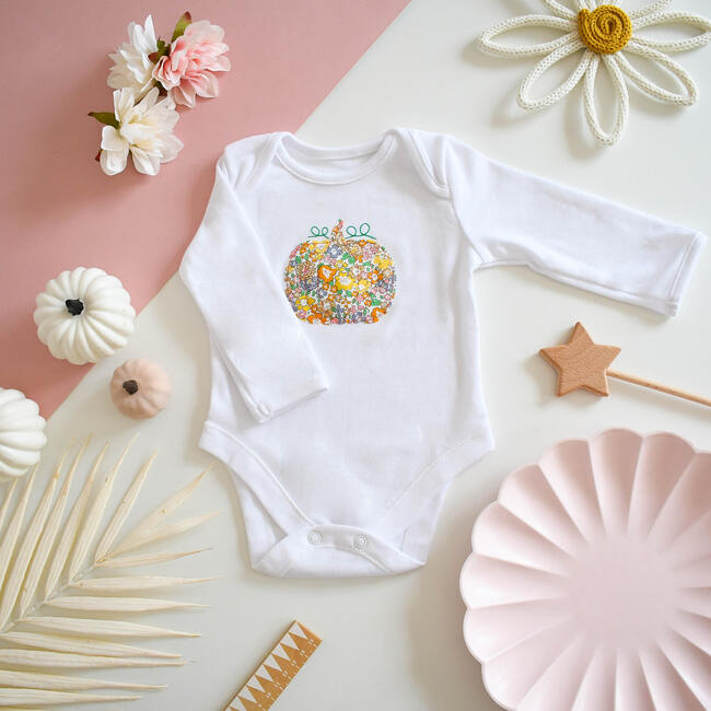 Liberty of London Pumpkin Baby Bodysuit Long Sleeve - Bodysuits - 3