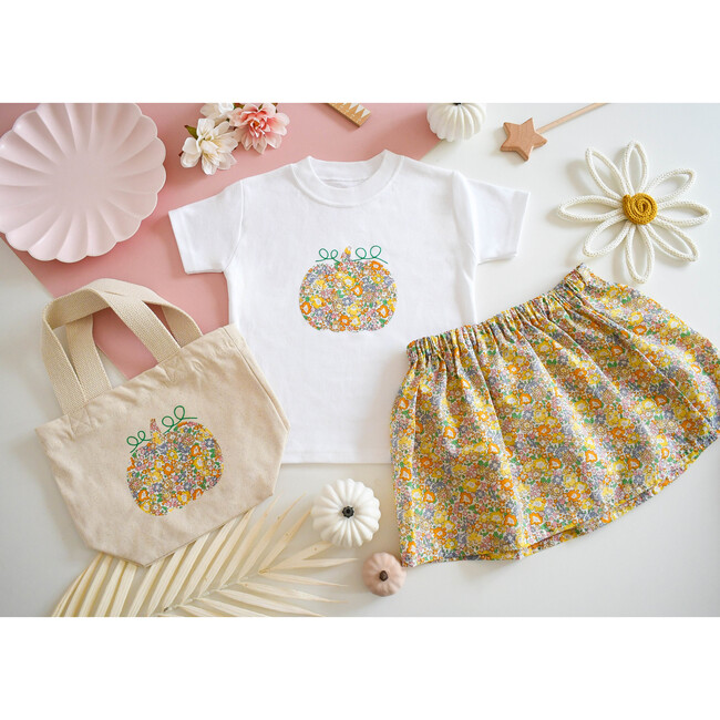 Liberty of London Childrens Pumpkin Short Sleeve T-Shirt, White - T-Shirts - 3