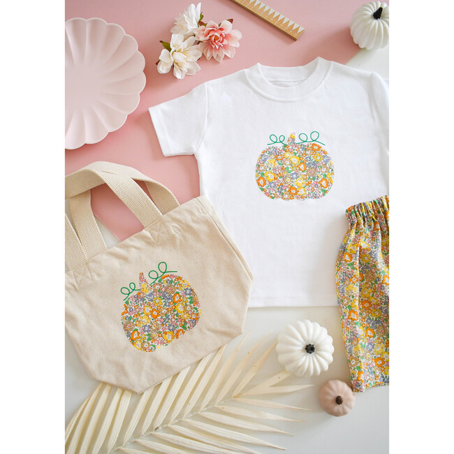 Liberty of London Childrens Pumpkin Short Sleeve T-Shirt, White - T-Shirts - 4