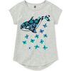 Orca Whale Graphic Tunic Top, Light Grey Heather - Shirts - 1 - thumbnail