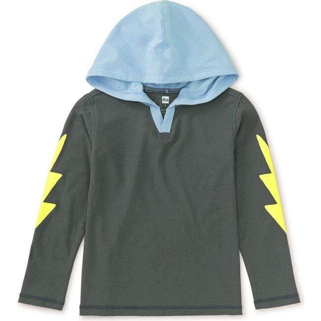 Happy Hoodie Bolt Sleeves, Thunder - Sweatshirts - 2