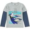 Seagull Snack Layered Tee, Med Heather Grey - T-Shirts - 1 - thumbnail