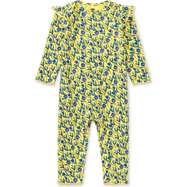 Ruffle Shoulder Baby Romper, Iznik Floral