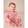 Ruffle Shoulder Baby Romper, Geometric Floral Tile - Rompers - 3