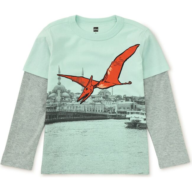 Pterodactyl Layered Sleeve Tee, Garden Party