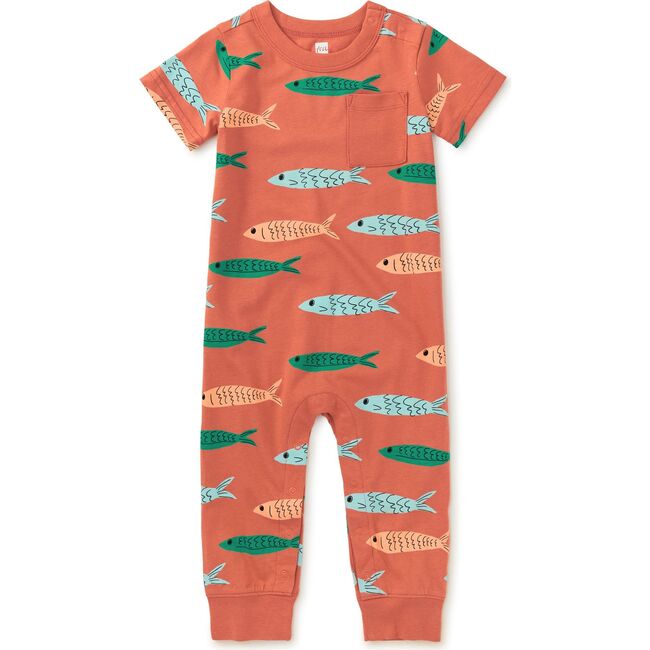 Pocket Baby Romper, School of Anchovies