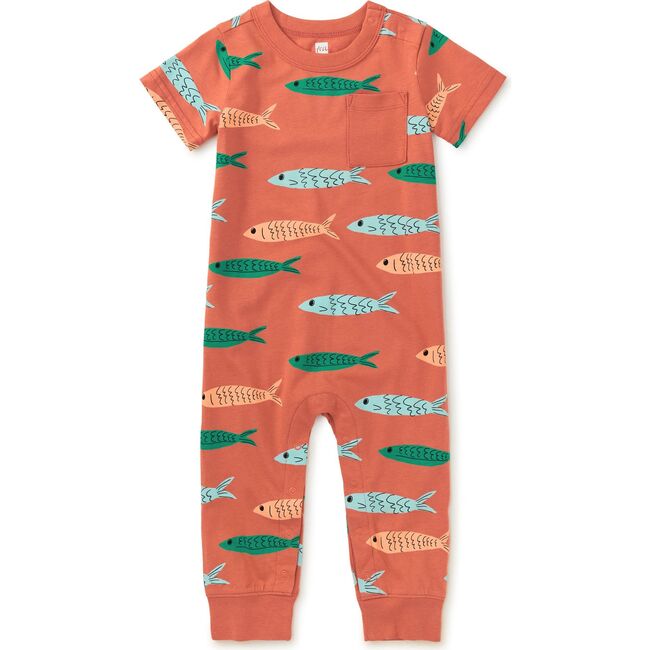 Pocket Baby Romper, School of Anchovies - Rompers - 2