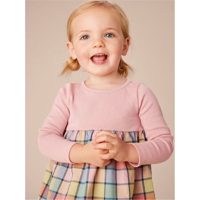 Print Mix Skirted Baby Dress, Van Lake Plaid - Dresses - 4