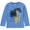 Boji & Train Graphic Tee, Blue Yarrow - T-Shirts - 1 - thumbnail