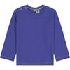 Henry Striped Button Shoulder Long Sleeve Tee, Royal Blue - T-Shirts - 1 - thumbnail