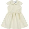 Anna Peter Pan Collar Cap Sleeve Dress, Gold Damask - Dresses - 1 - thumbnail