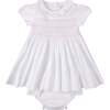 Hand-Smocked Baby Dress Willow, white - Dresses - 1 - thumbnail