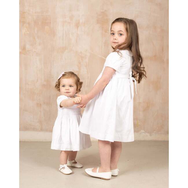 Hand-Smocked Baby Dress Willow, white - Dresses - 2