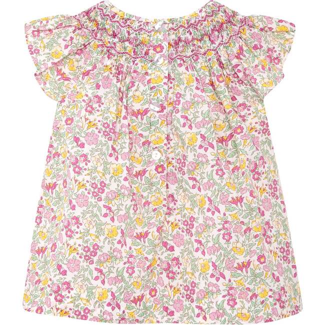 Girls Smocked Blouse Norah, white, pink, yellow - Blouses - 3