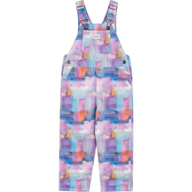 Valentina Front Pocket Long Overalls, Lilac & Multicolors