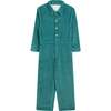 Women's Selena Long Sleeve Button-Down Jumpsuit, Turquoise - Jumpsuits - 1 - thumbnail