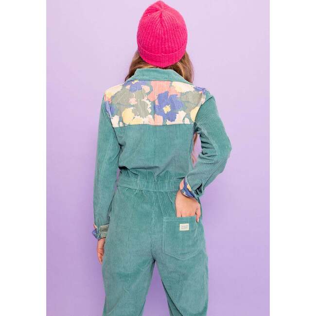 Women's Selena Long Sleeve Button-Down Jumpsuit, Turquoise - Jumpsuits - 5