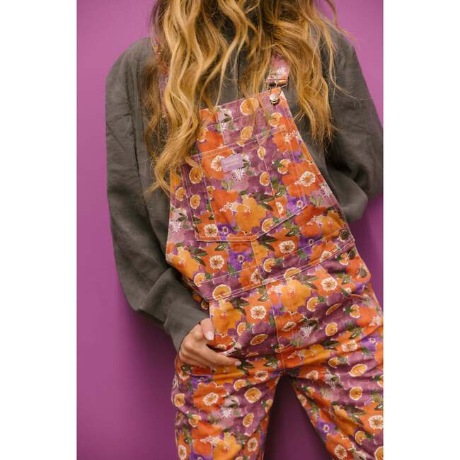 Women's Penelope Floral Front Pocket Long Overalls, Multicolors - Overalls - 7