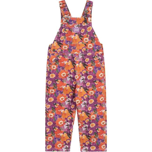 Penelope Floral Front Pocket Long Overalls, Multicolors