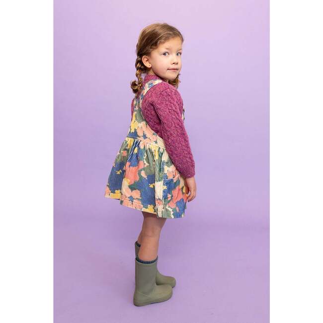 Selena Corduroy Front Pocket Skirt Overalls, Blue & Multicolors - Overalls - 4