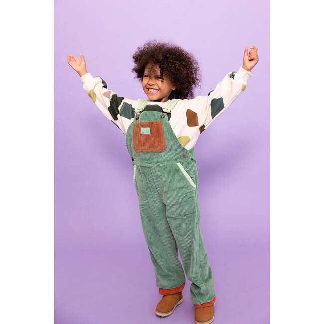 Nicholas Corduroy Contrast Front Pocket Long Overalls, Multicolors - Overalls - 2