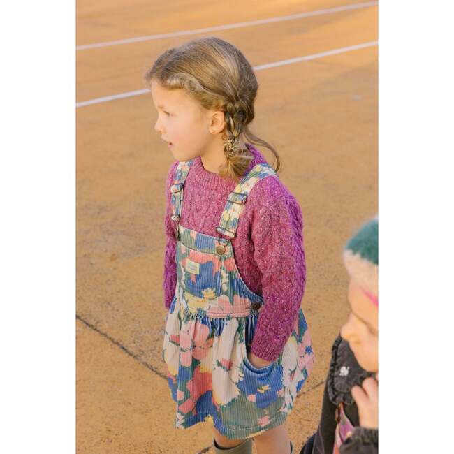 Selena Corduroy Front Pocket Skirt Overalls, Blue & Multicolors - Overalls - 7