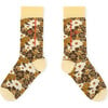 Snail All-Over Floral Print Socks, Brown - Socks - 1 - thumbnail