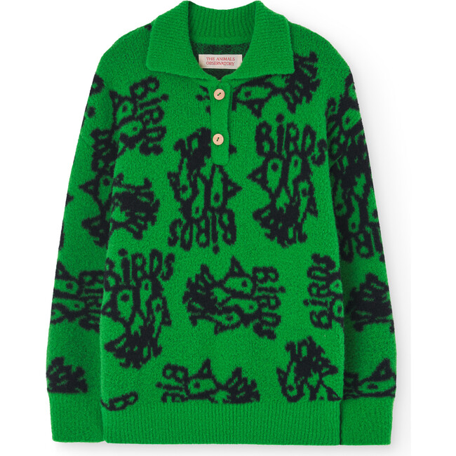 Raven Polo Relaxed Fit Sweater, Green