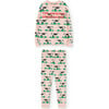 Llama Cows Regular Fit 2-Piece Pajama Set, Rose - Pajamas - 1 - thumbnail