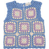 Mohawk Crochet Squares Tee, Blue & Pink - Blouses - 1 - thumbnail