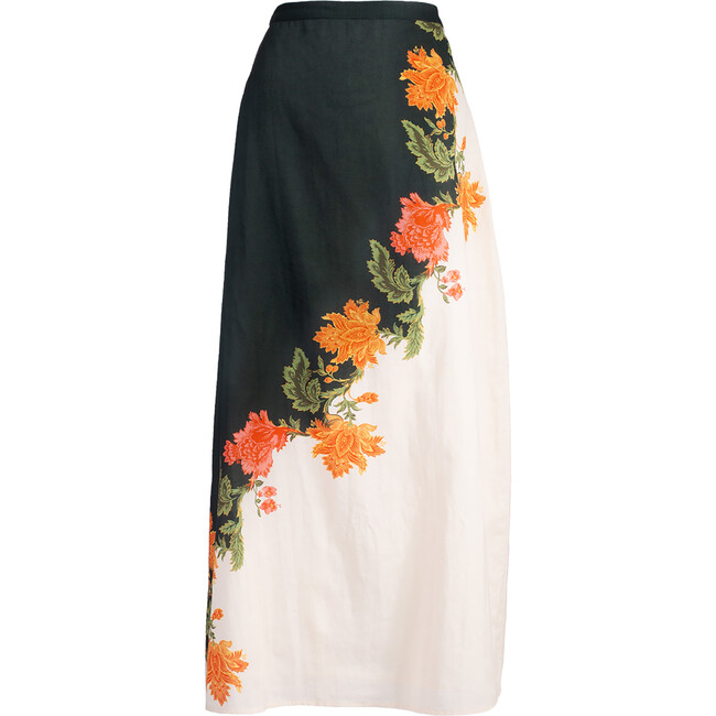 Women's Liza Floral Back Slit Skirt, Hunter Bloom