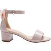 Satin Banded Block Heels, Pink - Sandals - 2