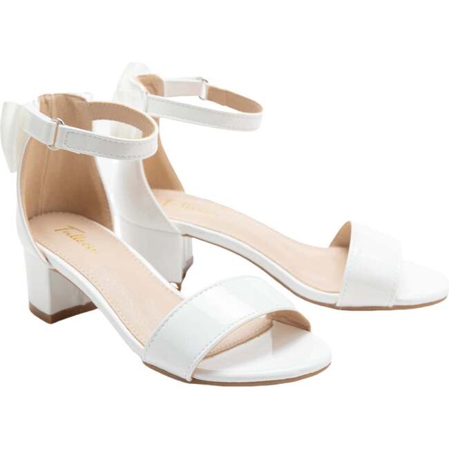 Patent Banded Block Heels, White