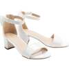 Patent Banded Block Heels, White - Sandals - 1 - thumbnail