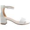 Patent Banded Block Heels, White - Sandals - 2