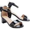 Patent Banded Block Heels, Black - Sandals - 3